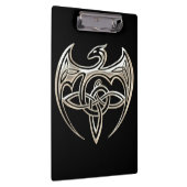Silver and Black Dragon Trine Celtic Knoart Klembord (Rechts)
