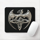 Silver and Black Dragon Trine Celtic Knoart Muismat (Met muis)