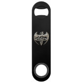 Silver and Black Dragon Trine Celtic Knoart Speed Flessenopener (Achterkant)