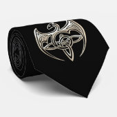 Silver and Black Dragon Trine Celtic Knoart Stropdas (Opgerold)