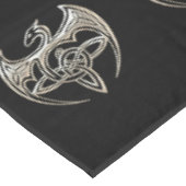 Silver and Black Dragon Trine Celtic Knoart Tafelkleed (Gekanteld)