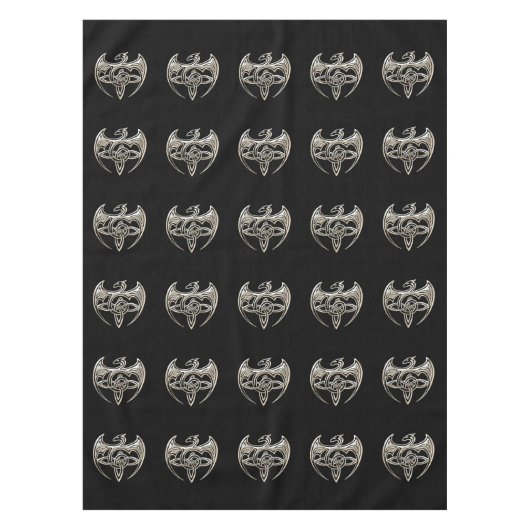 Silver and Black Dragon Trine Celtic Knoart Tafelkleed (Voorkant)