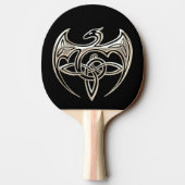 Silver and Black Dragon Trine Celtic Knoart Tafeltennisbatje (Achterkant)