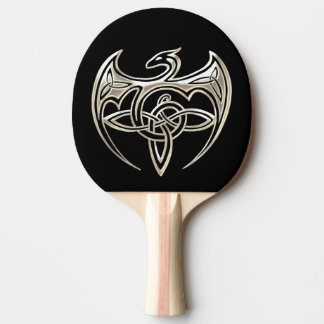 Silver and Black Dragon Trine Celtic Knoart Tafeltennisbatje