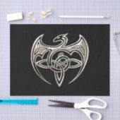 Silver and Black Dragon Trine Celtic Knoart Tissuepapier (Craft)
