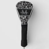 silver and black glittery monogramed personalized golfheadcover (Voorkant)