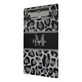 silver and black glittery monogramed personalized mini klembord (Angled2)