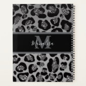 silver and black glittery monogramed personalized planner (Achterkant)