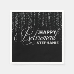 Silver and Black Retirement Party, Custom Napkins Servet