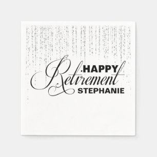 Silver and Black Retirement Party, Custom Napkins Servetten