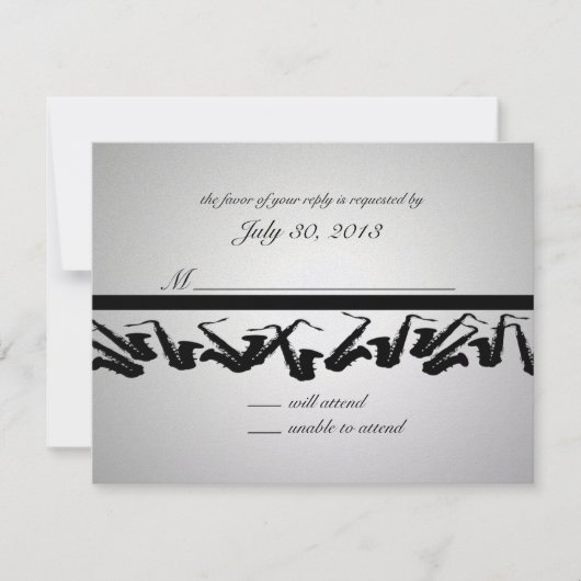 Silver and Black Saxophone Response Kaart (Voorkant)