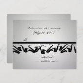 Silver and Black Saxophone Response Kaart (Voorkant / Achterkant)