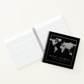 Silver and Black Wereldkaart Travel Journal-laptop Notitieboek (Binnen)
