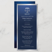 Silver and Blue Justice Logo Law School Afstuderen Menu (Voorkant / Achterkant)