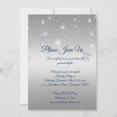 Silver and Blue Snowflakes Kerstparty Kaart (Voorkant)