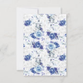 Silver and Dusty Blue Floral Save the Date (Achterkant)