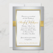 Silver and Gold 100th Birthday Invitation Kaart (Achterkant)