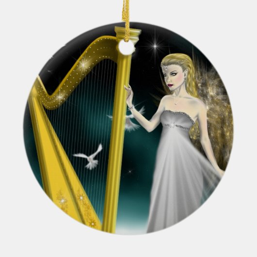 Silver and Gold Angel Circle Ornament (Achterkant)