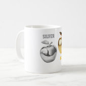 Silver and gold apple Mug Koffiemok (Voorkant links)