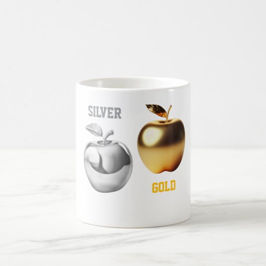Silver and gold apple Mug Koffiemok (Center)