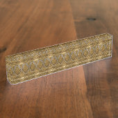 Silver And Gold Art Deco Pattern Naambordje (Zijkant)
