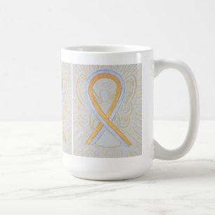 Silver and Gold Awareness Ribbon Angel Art Mok