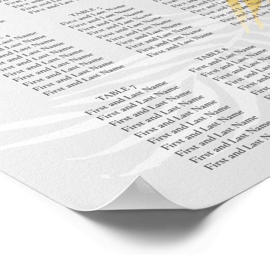Silver and Gold Elegant Wedding Seating Chart Poster (Hoek)