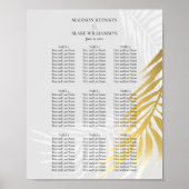 Silver and Gold Elegant Wedding Seating Chart Poster (Voorkant)