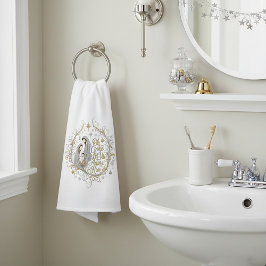 Silver and gold nativity Christmas Handdoek