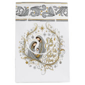 Silver and gold nativity Christmas Medium Cadeauzakje (Voorkant)