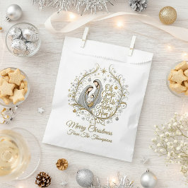 Silver and gold nativity Christmas personalized Bedankzakje