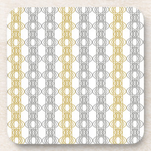 Silver and Gold Pattern Beverage Coaster Bier Onderzetter