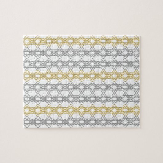 Silver and Gold Pattern Jigzaag Puzzle Legpuzzel (Horizontaal)
