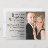 Silver and Gold Photo Wedding Kaart (Voorkant)