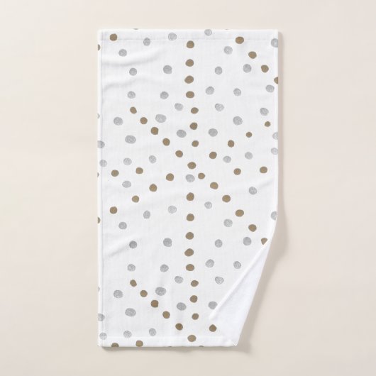 Silver and Gold Polka Dots Bath Towel Set Bad Handdoek (Handdoek)