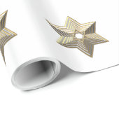 Silver and Gold Star van David Wrapping Paper Cadeaupapier (Rol Hoek)