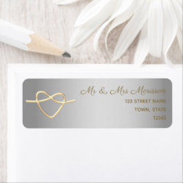 Silver and Gold Wedding Return-adres Etiket