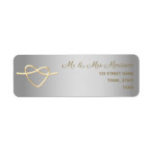 Silver and Gold Wedding Return-adres Etiket (Voorkant)