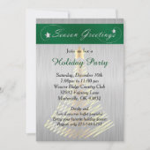 Silver and Green Kerstfeestay Tree Kaart (Voorkant)