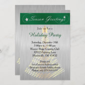 Silver and Green Kerstfeestay Tree Kaart (Voorkant / Achterkant)