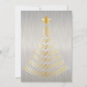 Silver and Green Kerstfeestay Tree Kaart (Achterkant)