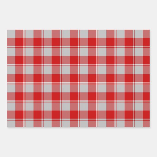 Silver and Guardsman Red Plaid Inpakpapier Vel (Voorkant)