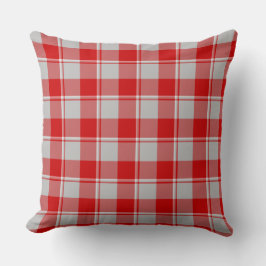 Silver and Guardsman Red Plaid Kussen