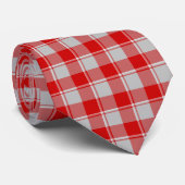 Silver and Guardsman Red Plaid Neck Tie Stropdas (Opgerold)