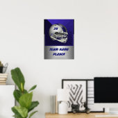 Silver and Navy Blue Football Helmet Poster (Thuiskantoor)