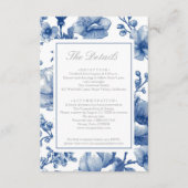 Silver And Navy Blue Wedding Details Informatiekaartje (Voorkant)