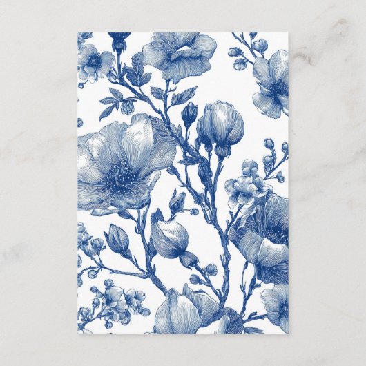 Silver And Navy Blue Wedding Details Informatiekaartje (Achterkant)