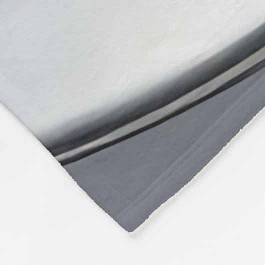 Silver And Navy Fluid Waves Abstract Modern Design Fleece Deken (Hoek)