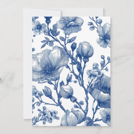 Silver And Navy Wedding  Kaart (Achterkant)