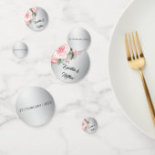 Silver and Pink Floral Wedding Confetti (Groep)
